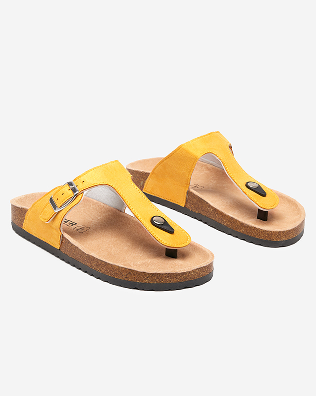 OUTLET Pantofi Sodifo de dama galbeni din piele ecologica. Pantofi