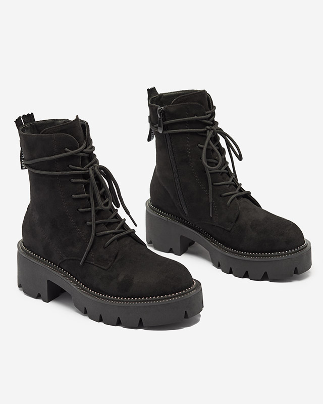 Cizme de damă negre cu toc negru Savet- Footwear