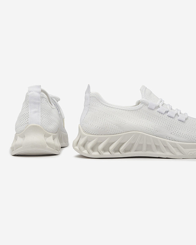 Pantofi sport de damă din material textil, de culoare albă Acarfi- Footwear