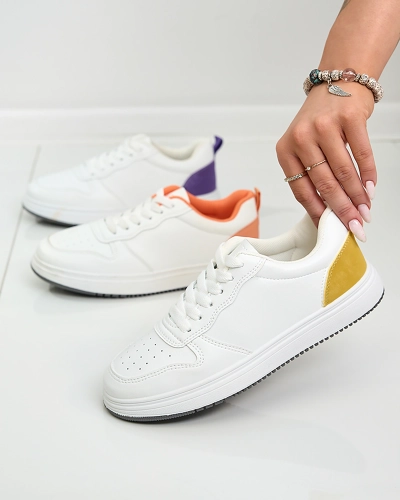 Royalfashion Pantofi sport clasici albi și galbeni Colorburst Classics