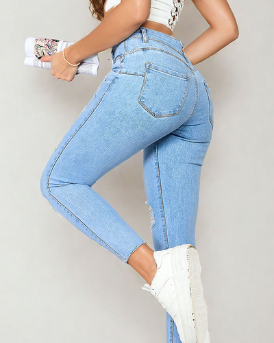 Royalfashion Blugi tubulari pentru femei cu frecare