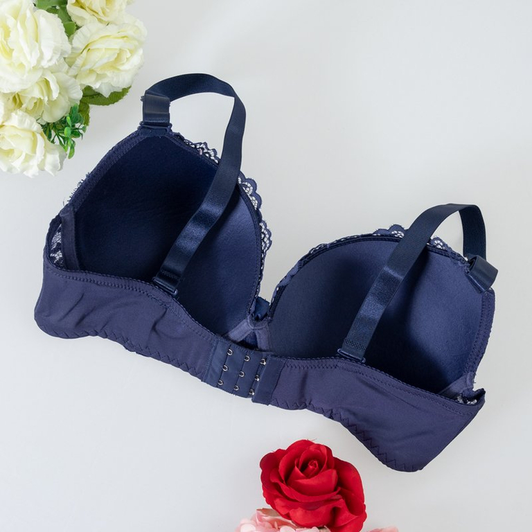 Sutien albastru căptușit cu dantelă - Lenjerie intimă