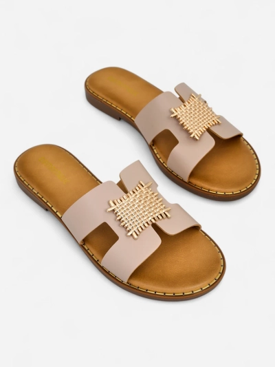 Royalfashion șlapi decorativi pentru femei cu ornament Crattes