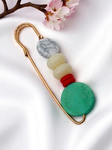 Broșă decorativă de damă cu pietre prețioase Gem Bloom