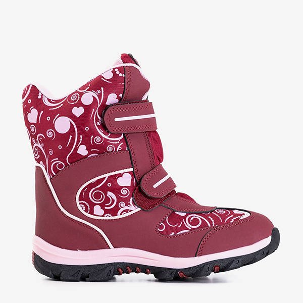 Cizme de zăpadă maro pentru fete cu modele de la Atalia - încălțăminte