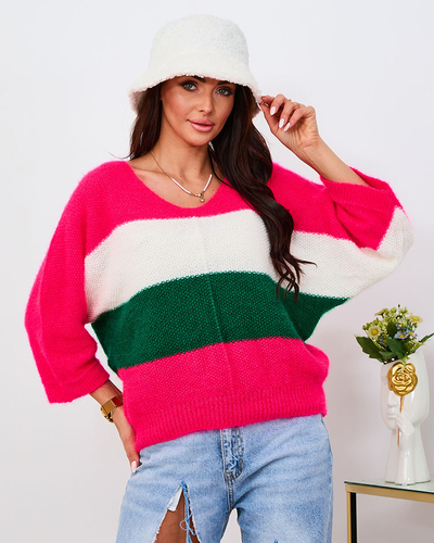 Pulover floral pentru femei Royalfashion Brown