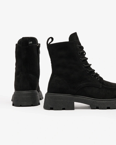 Royalfashion Cizme cu șiret Oroccar negru pentru femei