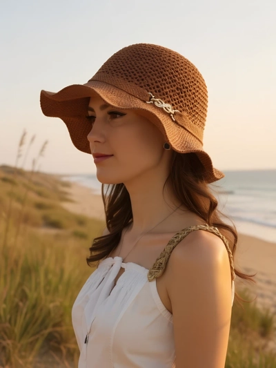 Pălărie de damă Royalfashion cu bor ondulat Wave Breeze