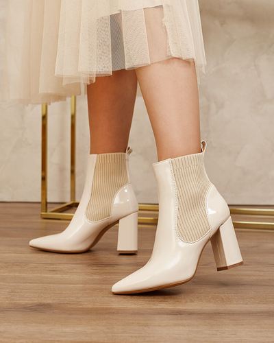 Royalfashion Cizme stiletto Lady Jeny albe pentru femei