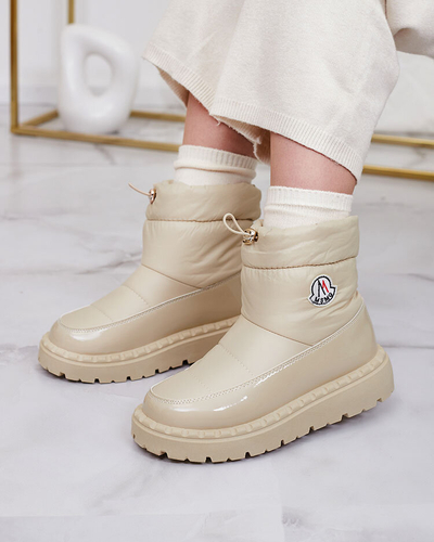 Royalfashion Cizme de zăpadă slip-on pentru femei de culoare bej Ireda