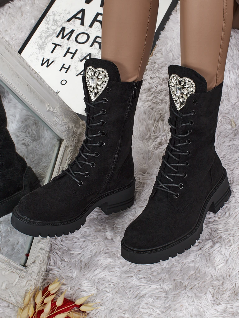 Botine Dama Luna Negre Piele Elegante de Toamnă