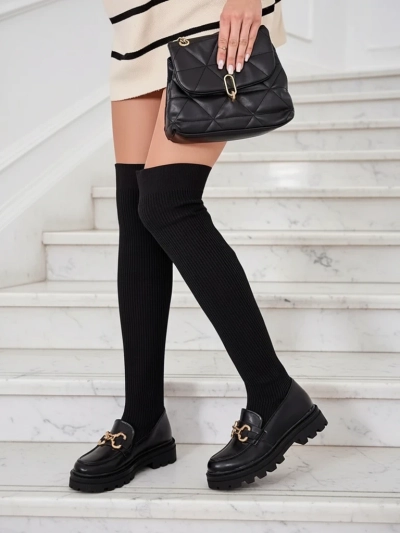 Royalfashion Cizme peste genunchi glisante pentru femei Rufies