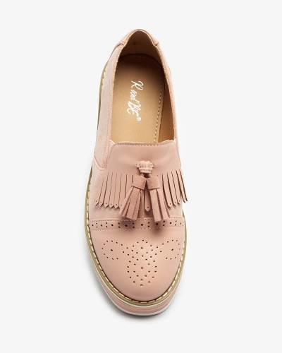 Cizme cu tocuri joase de damă roz Veolita- Footwear