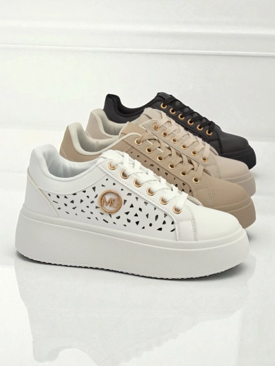 Aurelia Bianca – Adidași albi cu platformă Royalfashion Ecru