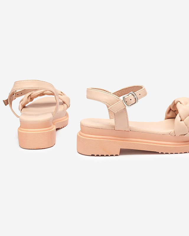 OUTLET Sandale damă pudrate cu centură împletită Kafha - Încălțăminte