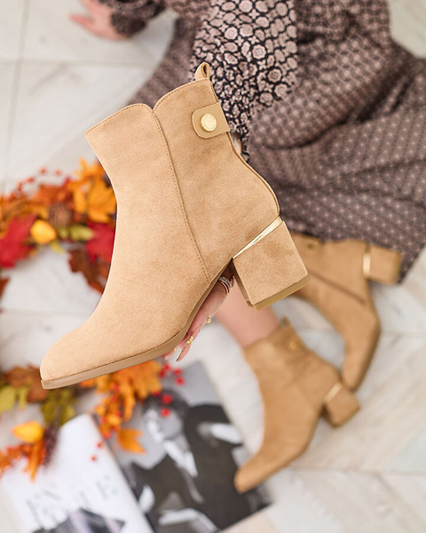 Royalfashion Cizme stiletto joase pentru femei, maro deschis Dogdas