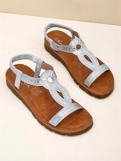 Royalfashion Sandale dama cu barete decorative Ava Shine