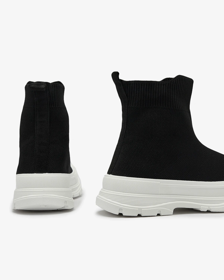 Negru pantofi de sport de damă înalți slip-on a'la sneakers Vertiks - Încălțăminte