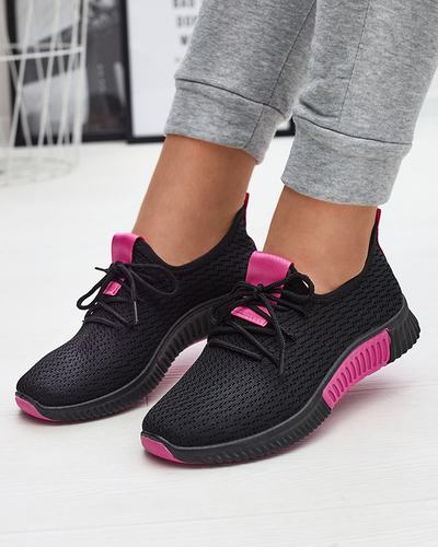 Pantofi sport negri pentru femei cu inserții fucsia Keteti - Încălțăminte