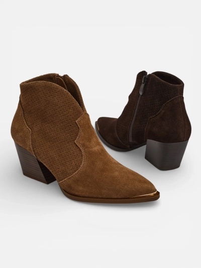 Botine de damă cowboy din piele naturală Nilof