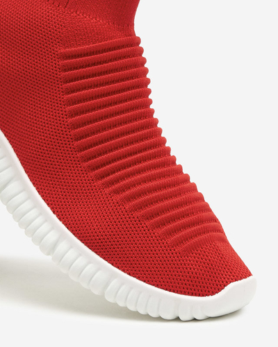 OUTLET Pantofi sport roșii de damă cu glezne înalte by Deloni - Încălțăminte