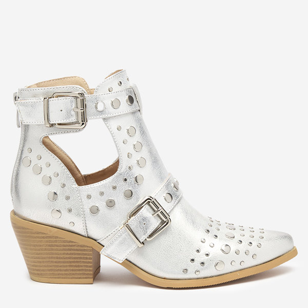 OUTLET Cizme argintii pe stalp cu jeturi Farrcy - Incaltaminte