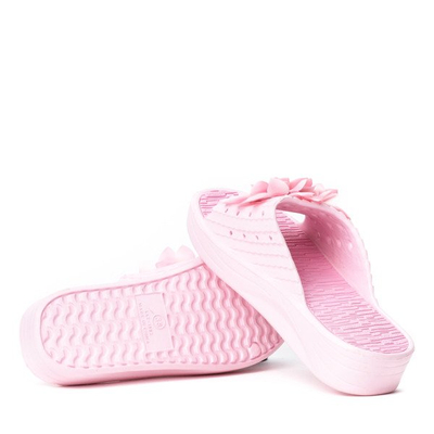 Różowe klapki na platformie Rosaria - Obuwie