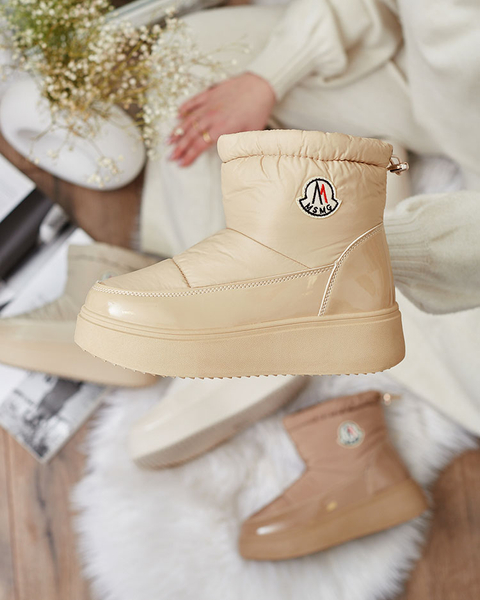 Royalfashion Cizme de zăpadă slip-on pentru femei de culoare bej Ademra