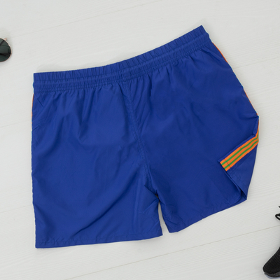 Pantaloni scurți de bărbați sport cu cobalt cu dungi - Îmbrăcăminte