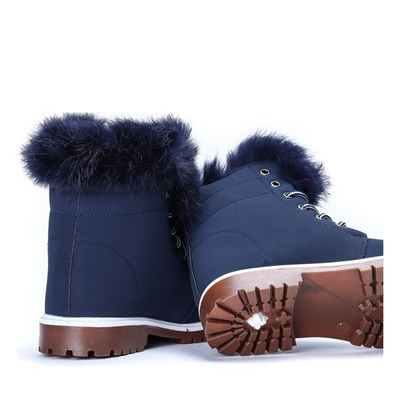 Ocieplane trapery w kolorze granatowym Sofja - Obuwie