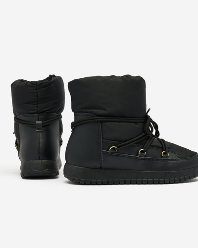 Royalfashion Cizme de zăpadă slip-on pentru femei de culoare neagră Iredas