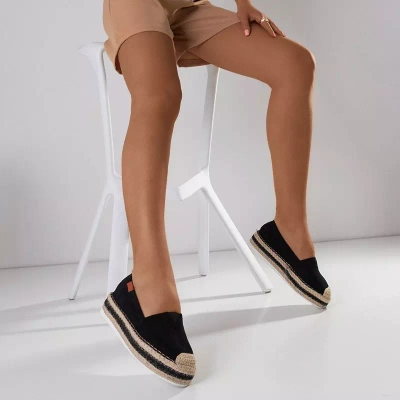 OUTLET Espadrile de dama negre pe platforma Molandia - Pantofi