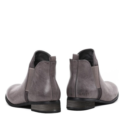 Szare sztyblety na płaskim obcasie Magdalena- Obuwie