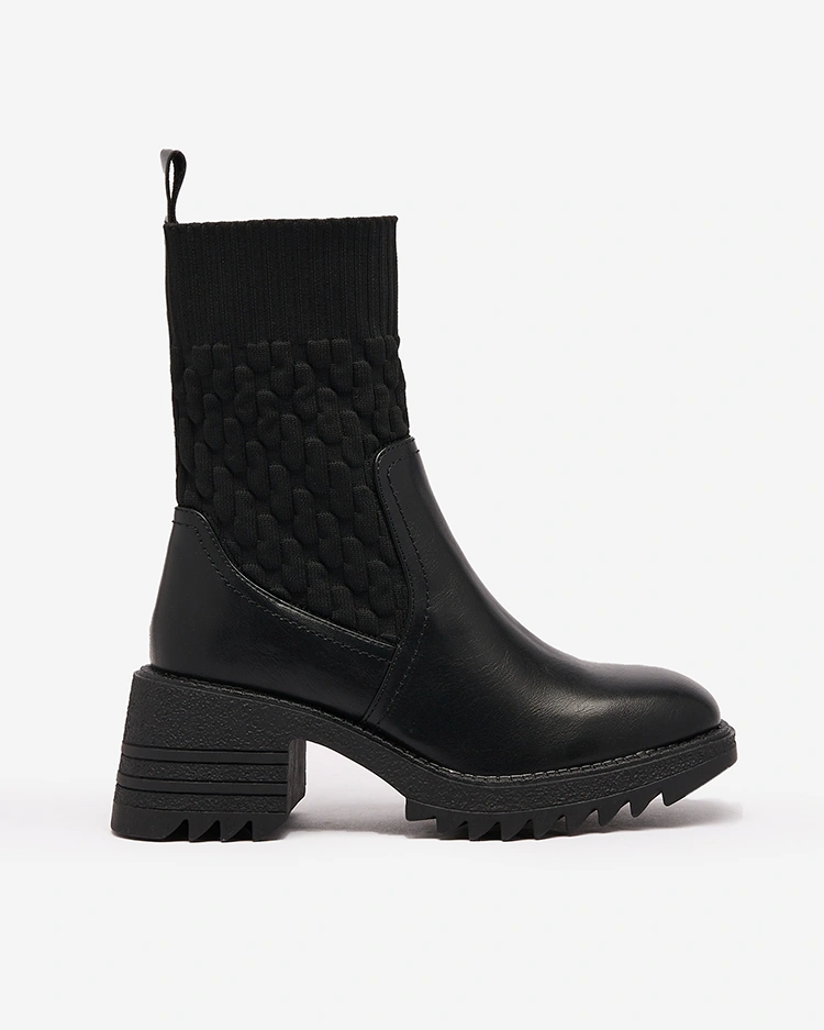 Royalfashion Cizme cu toc plat Acigog negru pentru femei