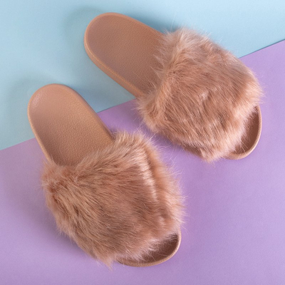 Papuci praf femei cu blană Danita - Încălțăminte