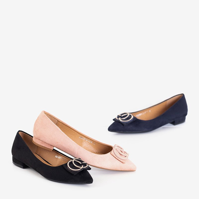 Balerini de femei negre cu decor Janessa - Încălțăminte