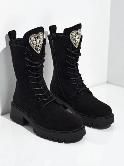 Botine Dama Luna Negre Piele Elegante de Toamnă