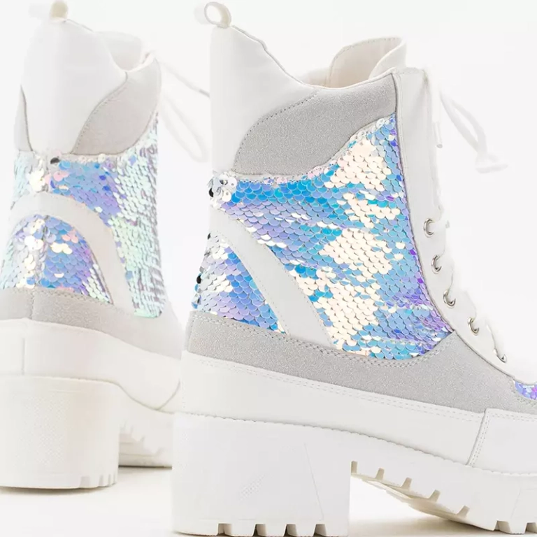 OUTLET Botine albe dama Licynia - Pantofi