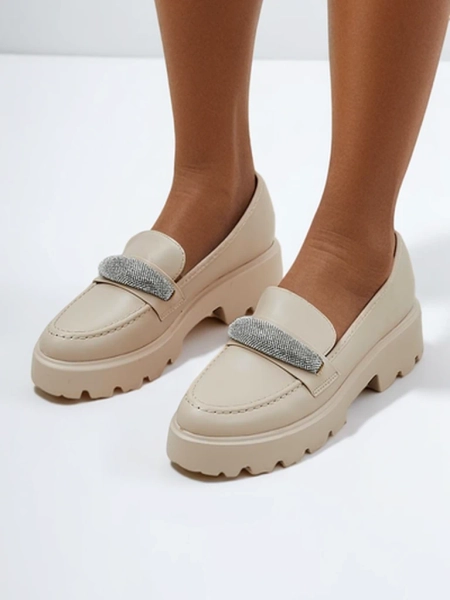 Mocasi din piele ecologică Royalfashion pentru femei cu zirconii Emerne