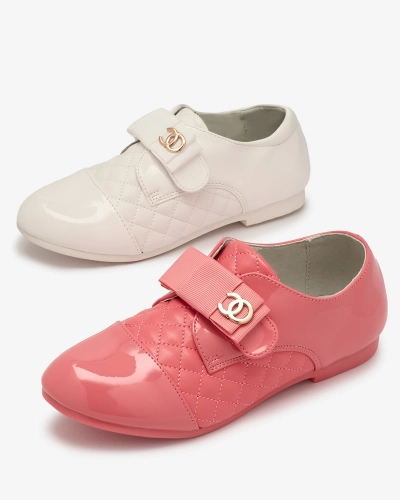 Pantofi pentru fete din piele ecologică matlasată, roz Werme- Footwear