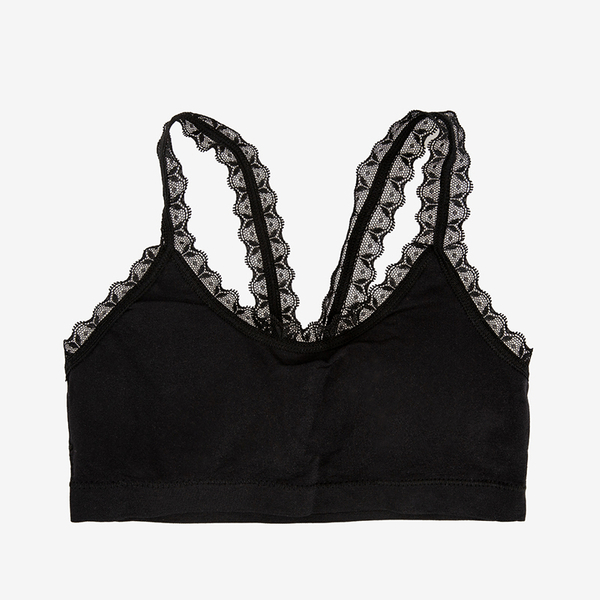 Sutien elastic negru pentru fete - Lenjerie de corp