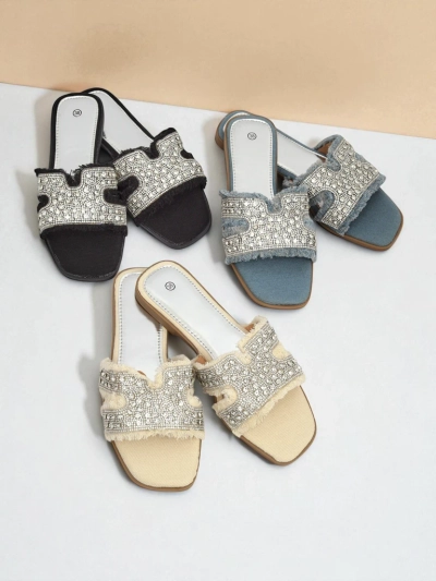 Royalfashion Sandale de damă cu pietre strălucitoare CrystalEase