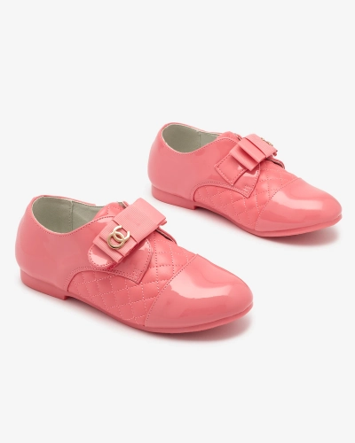 Pantofi pentru fete din piele ecologică matlasată, roz Werme- Footwear