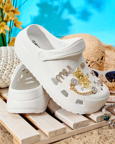 Royalfashion Șlapi de damă din cauciuc cu ornamente Fescas