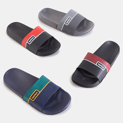 Papuci bărbați din cauciuc negru cu centură roșie Maxon - Încălțăminte