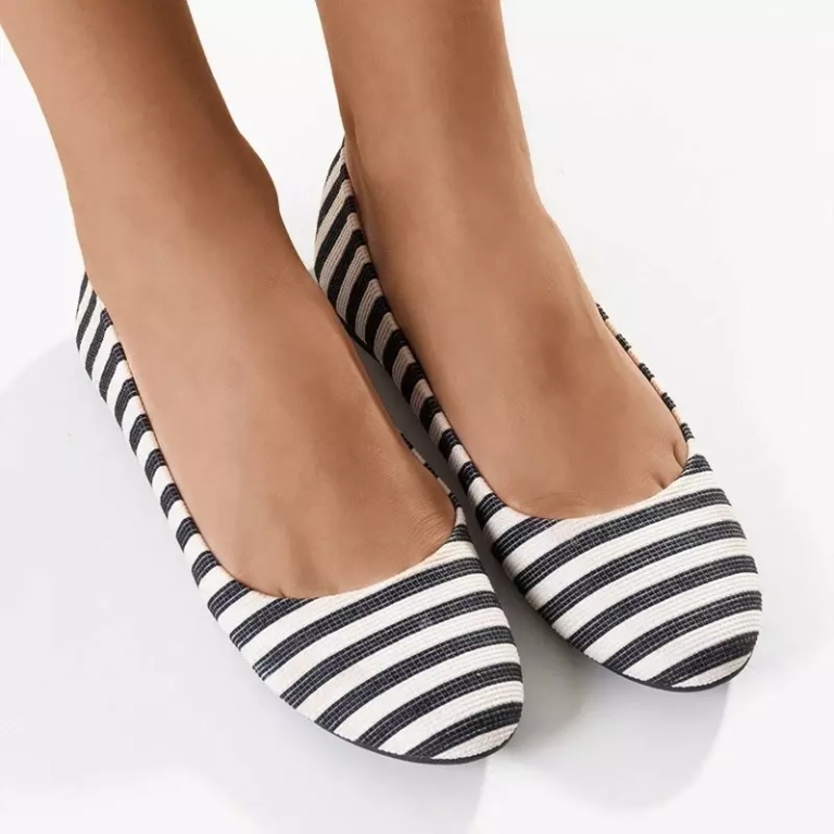 OUTLET Balerini dama bej și negru Neptun - Încălțăminte