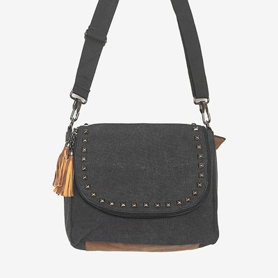 Geantă de mână neagră cu ornamente - Genti de mână