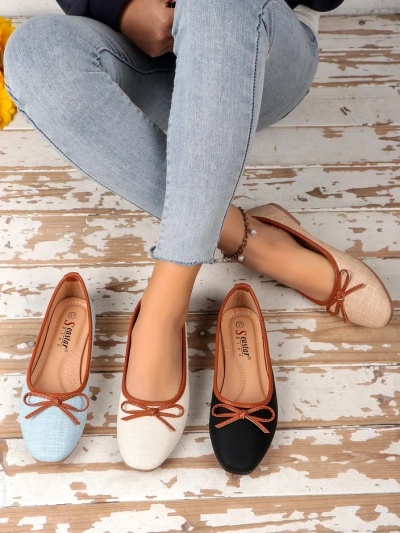 Pantofi balet pentru femei Royalfashion cu sclipici și o fundiță Aramie