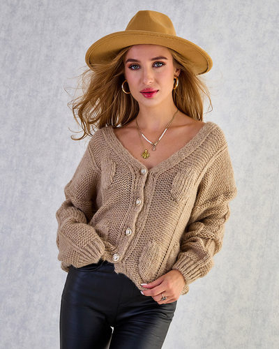 Royalfashion Pulover tricotat pentru femei cu nasturi