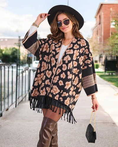 Royalfashion Poncho pentru femei cu imprimeu